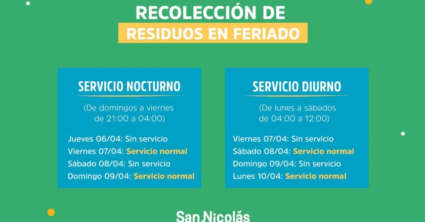 Cambios en la recolección de residuos por Semana Santa