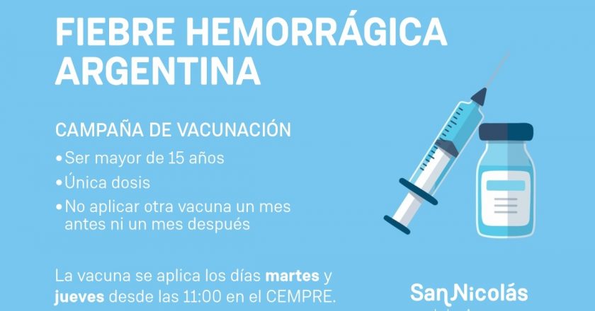 La Municipalidad continúa con la vacunación contra la fiebre hemorrágica