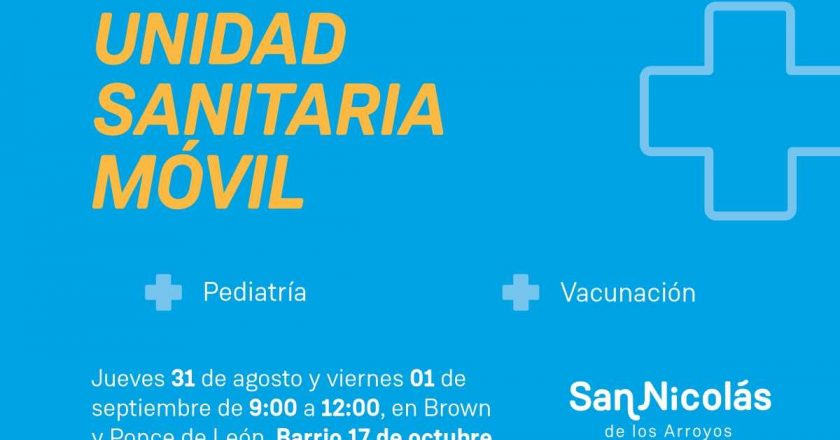 El tráiler sanitario estará en barrio 17 de Octubre