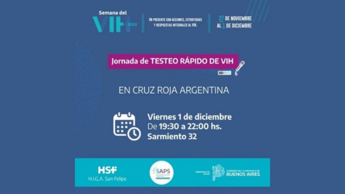 Se realizará una jornada de testeo rápido de VIH