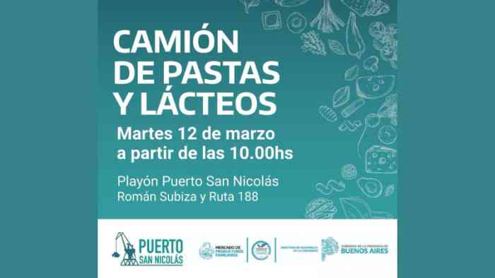 Vuelve el camión de pastas y lácteos al Puerto San Nicolás